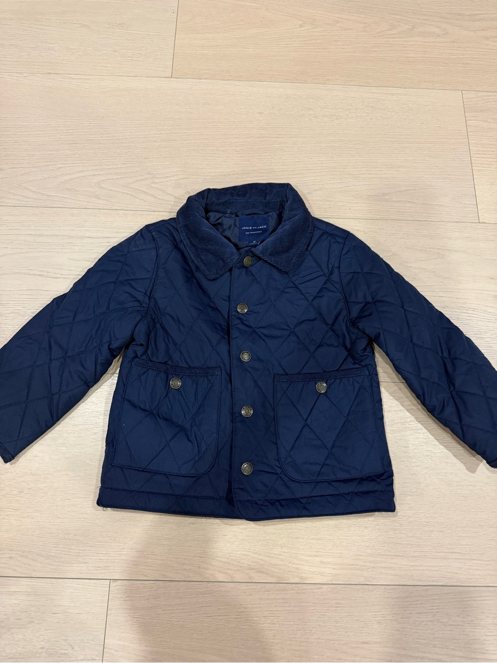 Janie and Jack Navy Quilted Puffer Jacket | 2T